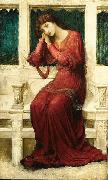 John Melhuish Strudwick When Sorrow comes to Summerday Roses bloom in Vain china oil painting artist